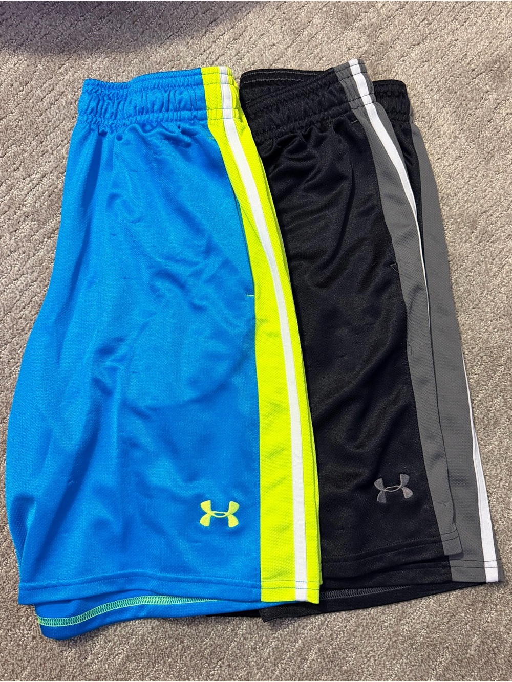Under Armour Men’s Athletic Shorts - Bright Blue & Black with Neon Accent